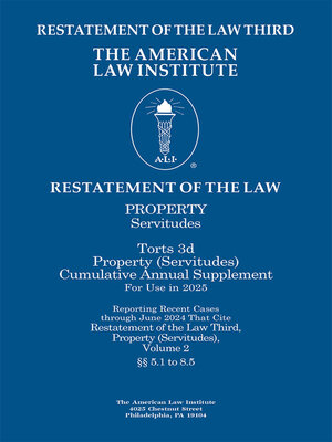 cover image of Restatement of the Law Third, Property (Servitudes)